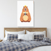 Capybara King Canvas, Cute Animal Wall Art for Kid キャンバスプリント (インサイチュ (寝室))