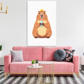 Capybara King Canvas, Cute Animal Wall Art for Kid キャンバスプリント (インサイチュ (リビング))