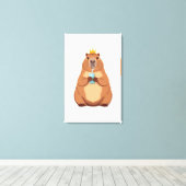 Capybara King Canvas, Cute Animal Wall Art for Kid キャンバスプリント (インサイチュ (ウッドフロア))