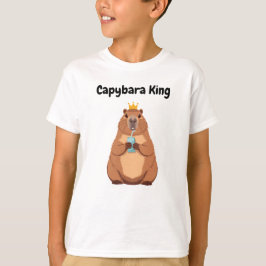 Capybara King Kids T-Shirt – Cute Crown Animal Tee Tシャツ
