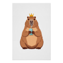 Capybara King Poster, Cute Animal Wall Art for Kid ポスター