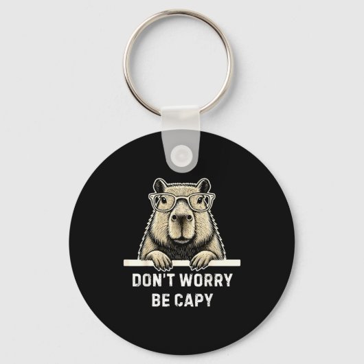 Capybara Lover Don't Worry Be Capy Gift For Men Wo キーホルダー (正面)