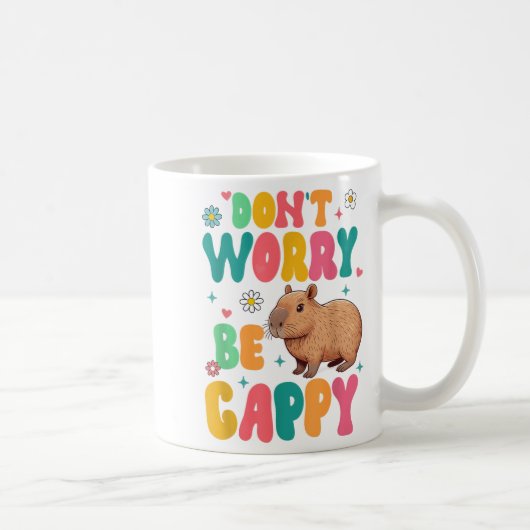 Capybara Lover Motivation Sitive Don't That Worry  コーヒーマグカップ (右)