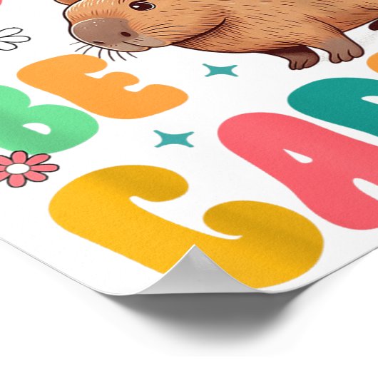 Capybara Lover Motivation Sitive Don't That Worry ポスター (角)