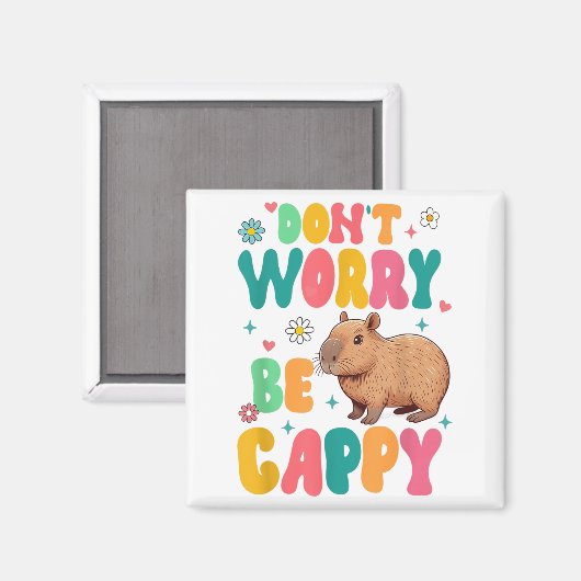 Capybara Lover Motivation Sitive Don't That Worry  マグネット (正面/裏面)