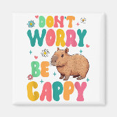 Capybara Lover Motivation Sitive Don't That Worry  マグネット (正面)