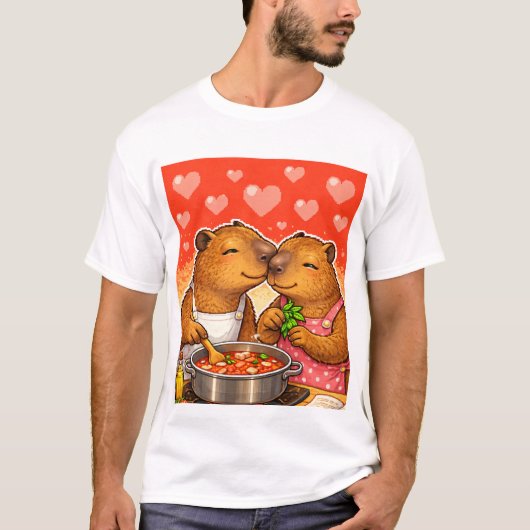 Capybara Loves Cooking Tシャツ (正面)