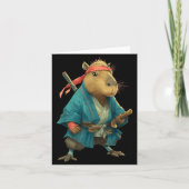 Capybara Ninja Samurai Japan Funny Japanese Graphi カード (正面)