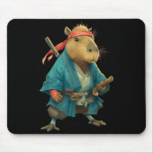Capybara Ninja Samurai Japan Funny Japanese Graphi マウスパッド (正面)