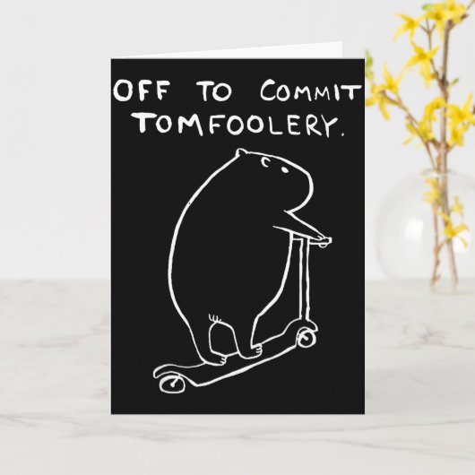 Capybara Off To Commit Tomfoolery  カード (黄色い花)