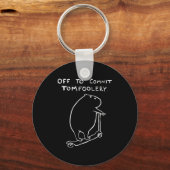 Capybara Off To Commit Tomfoolery キーホルダー (正面)