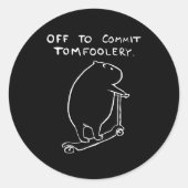 Capybara Off To Commit Tomfoolery  ラウンドシール (正面)