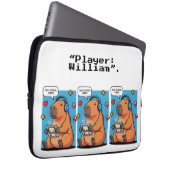 Capybara Old School Gamer Laptop Sleeve ラップトップスリーブ (正面右)