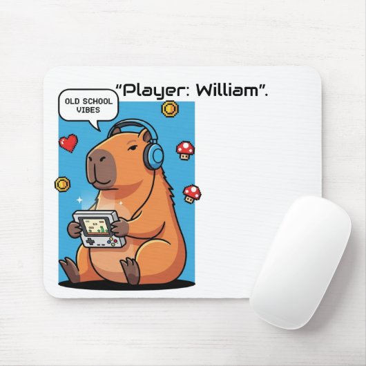 Capybara Old School Gamer Mousepad マウスパッド (マウス)