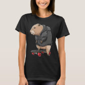 Capybara On A Skateboard Rodent Skater Skateboarde Tシャツ (正面)
