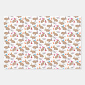 Capybara Personalized Kids Birthday White ラッピングペーパーシート (正面)