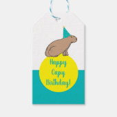 Capybara Personalized Kids Birthday Zoo Animal ギフトタグ (正面)