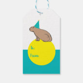 Capybara Personalized Kids Birthday Zoo Animal ギフトタグ (裏面)