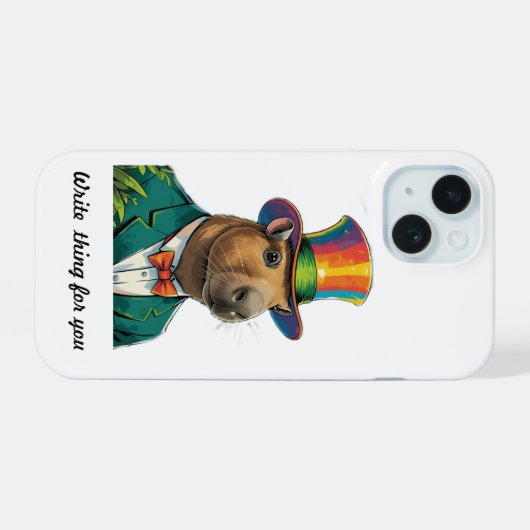 Capybara phone case iPhone iPhone 15ケース (裏面横)