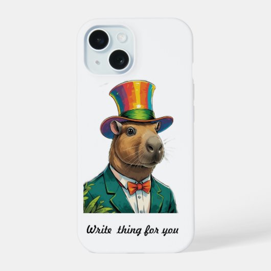 Capybara phone case iPhone iPhone 15ケース (裏面)