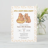 Capybara Pizza Party Birthday Invitation 招待状 (スタンド正面)