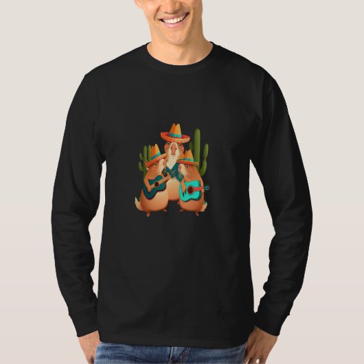 Capybara Playing Musical Instruments Cute Capybara Tシャツ (正面)