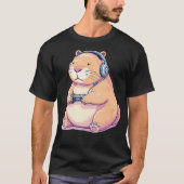 Capybara Playing Video Games Funny Tシャツ (正面)