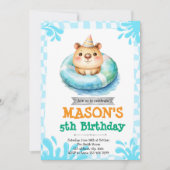 Capybara pool party invitation 招待状 (正面)