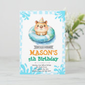 Capybara pool party invitation 招待状 (スタンド正面)