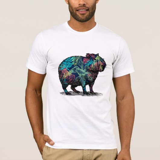 Capybara Pop Art Tシャツ (正面)