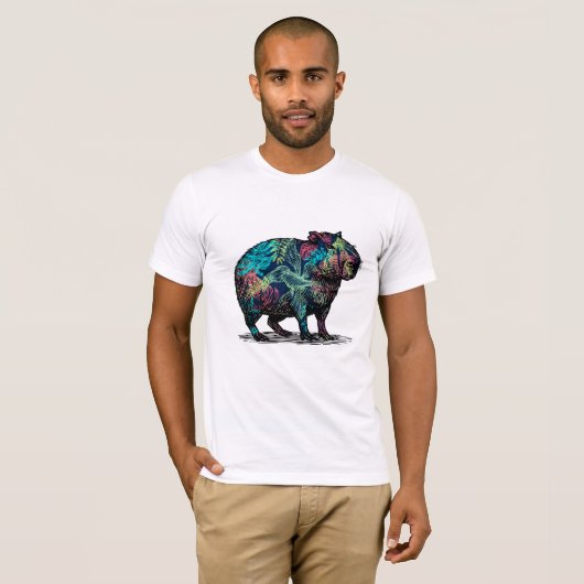 Capybara Pop Art Tシャツ (正面フル)