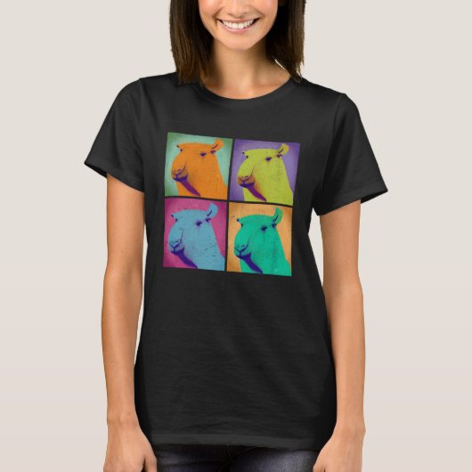 Capybara Pop Illustration Colorful Animal Women  4 Tシャツ (正面)