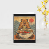 Capybara Ramen Japanese Funny Graphic Kawaii Anime カード (黄色い花)