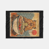 Capybara Ramen Japanese Funny Graphic Kawaii Anime フリースブランケット (正面(横))