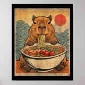 Capybara Ramen Japanese Funny Graphic Kawaii Anime ポスター (正面)