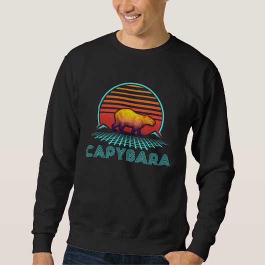 Capybara Retro  Animal  Rodent Capibara スウェットシャツ (正面)