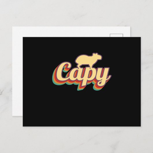 Capybara Retro Capibara ポストカード (正面/裏面)
