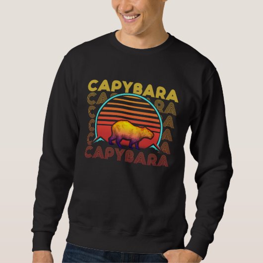 Capybara Retro  Gnawer Rodent Capibara スウェットシャツ (正面)