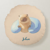 Capybara Round Pillow – for Little Capybara Fans ラウンドクッション (正面)