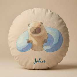 Capybara Round Pillow – for Little Capybara Fans ラウンドクッション