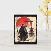 Capybara Samurai Retro Ufo Japanese Warrior Tenshu カード (黄色い花)