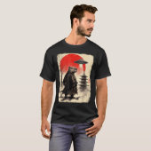 Capybara Samurai Retro Ufo Japanese Warrior Tenshu Tシャツ (正面フル)
