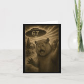 Capybara Selfie 67 Meme Six Seven Funny Ufo  カード (正面)