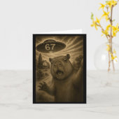 Capybara Selfie 67 Meme Six Seven Funny Ufo  カード (黄色い花)