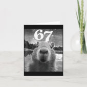 Capybara Selfie With 67 Meme Capy Graphic For Men  カード (正面)