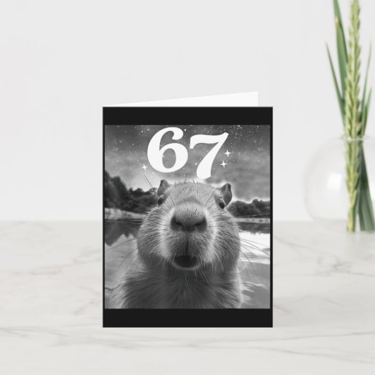 Capybara Selfie With 67 Meme Capy Graphic For Men  カード (正面)