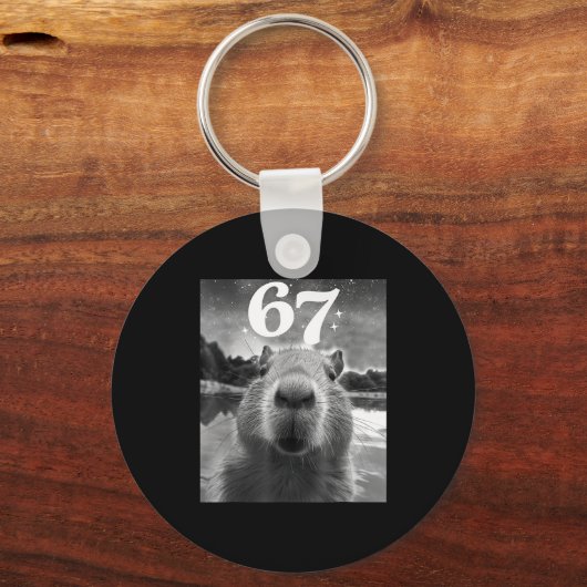 Capybara Selfie With 67 Meme Capy Graphic For Men  キーホルダー (正面)