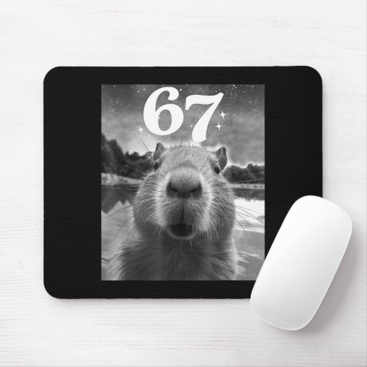 Capybara Selfie With 67 Meme Capy Graphic For Men マウスパッド (マウス)