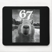 Capybara Selfie With 67 Meme Capy Graphic For Men マウスパッド (正面)
