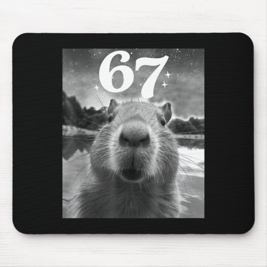 Capybara Selfie With 67 Meme Capy Graphic For Men マウスパッド (正面)